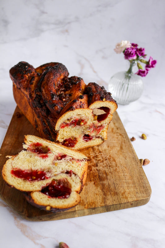 La brioche framboise pistache